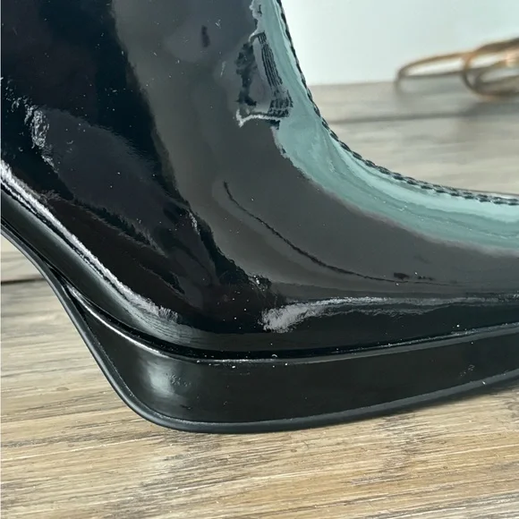 Nine West patent leather boots, 3” heel and inside zipper. NEVER WORN WITH BOX - Picture 7 of 8